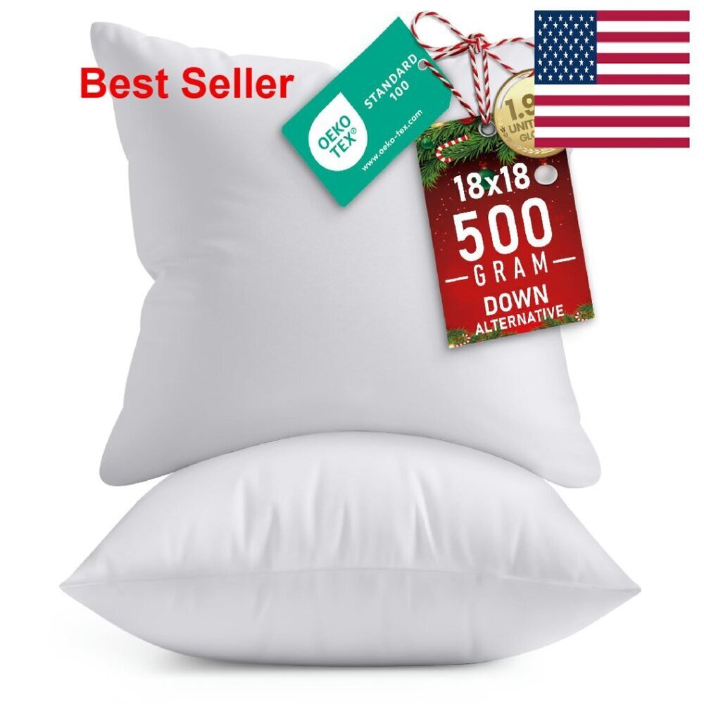 Square Throw Pillow Inserts Set Of 2 Plush Modern Minimal Home Decor
